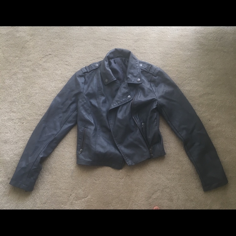 Forever 21 grey leather jacket